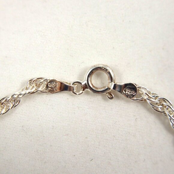 VTG 925 Sterling Silver Bracelet 7in Rope Chain 2mm Milor Italy 3.57g Stamped - Picture 4 of 7